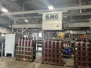 compressed gas cylinders in warehouse